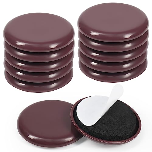 2 inches Stick Furniture Sliders, 12pcs Furniture Glides for Easy Moving on Carpet Hardwood (Beige)