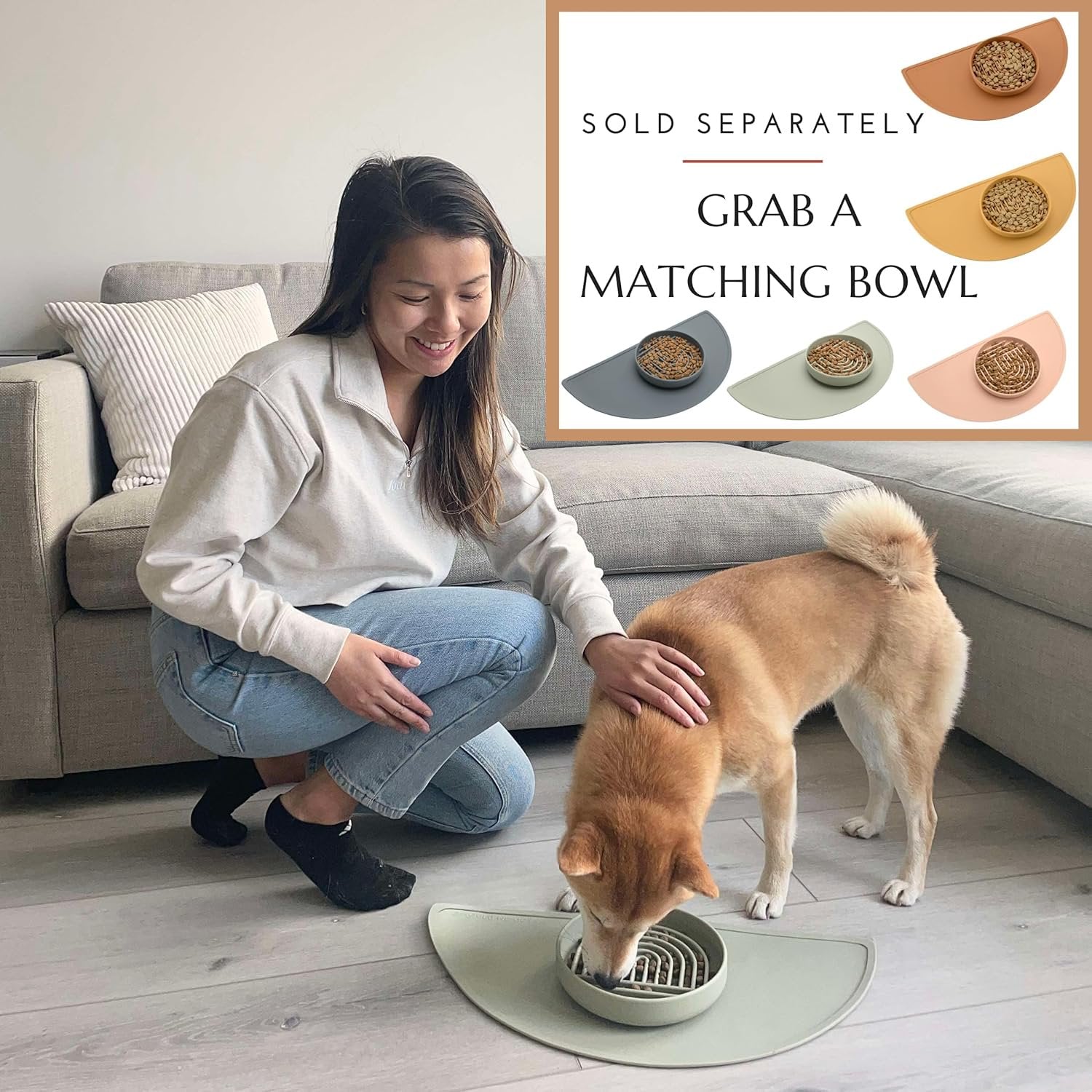 Waterproof Silicone Pet Feeding Mat, Non-Slip, Raised Edge, 21" x 10.5" S880