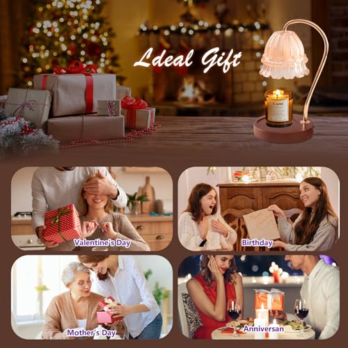 Candle Warmer Lamp with Dimmer and Timer for Jar Candles, Plug-in Wax Warmer for Home and Office H741