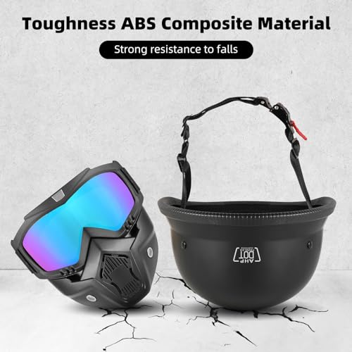 Motorcycle Half Helmet with Face Shield, DOT Approved Retro Style X5103