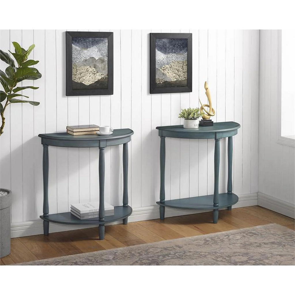 Transitional Wood 1-Shelf Console Table in Antique Green Z68110