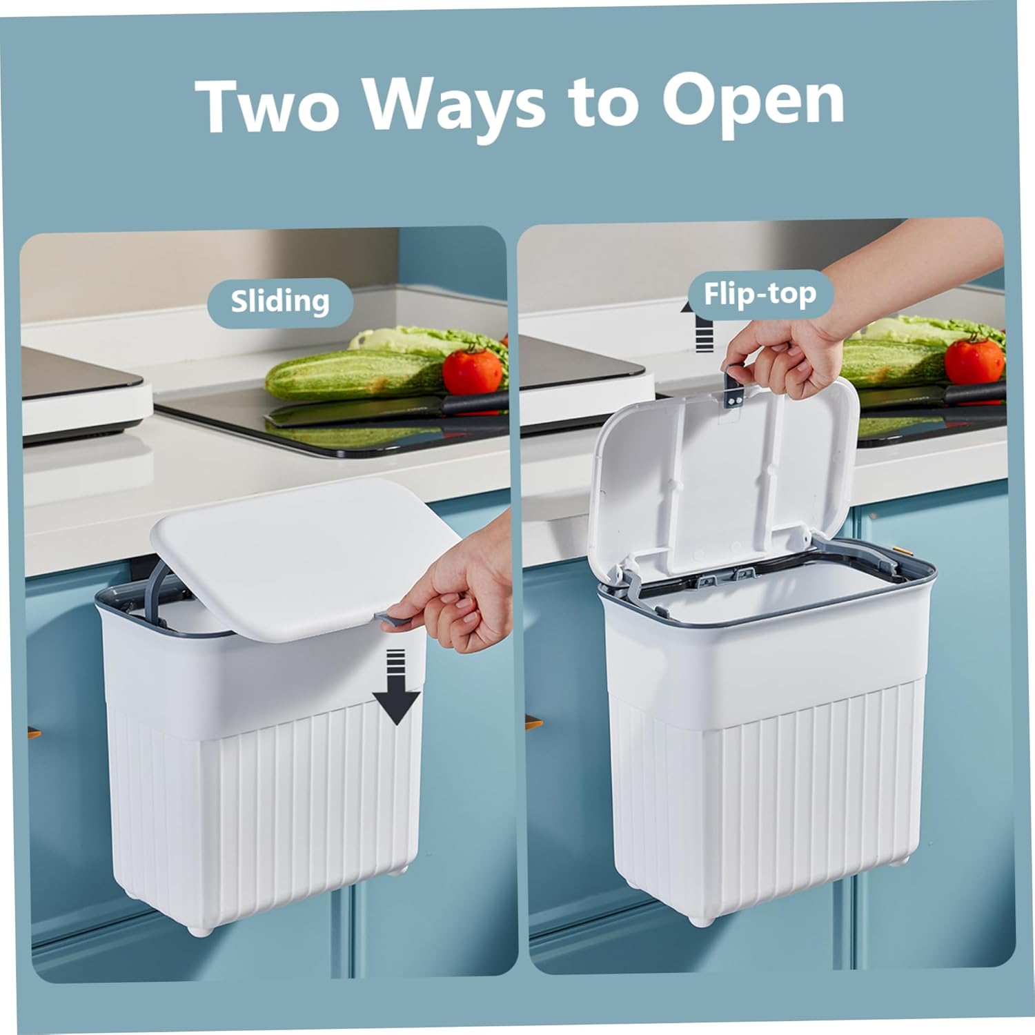 Kitchen Compost Bin with Lid for Counter, Under Sink, or Hanging Z6661
