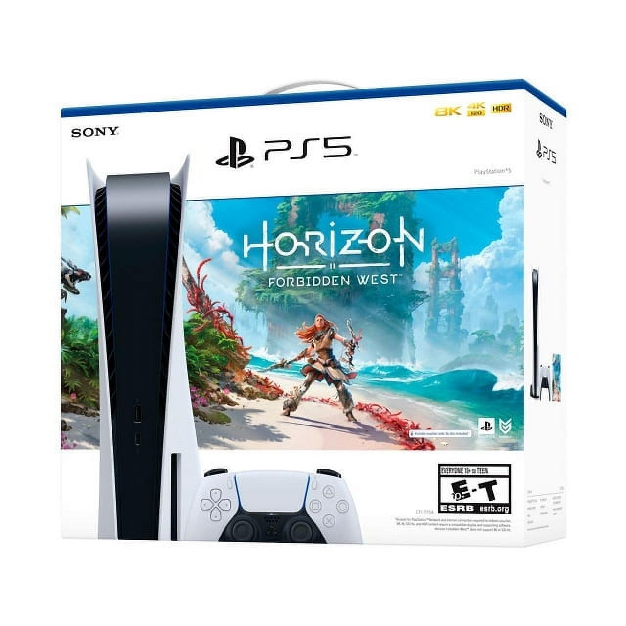 PS5 Video Game Console Disc Edition with Horizon Forbidden West Bundle and Cooling Stand E528633