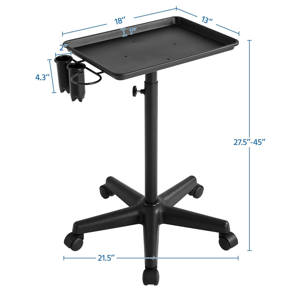 Beauty Rolling Utility Cart with 5 Casters and Accessory Caddy F4000