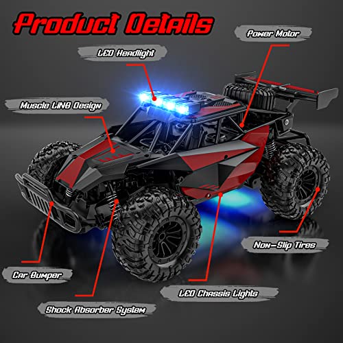 Remote Control Car, 2.4GHz High Speed 33KM/H RC Truck, Off Road with LED Headlight Z515
