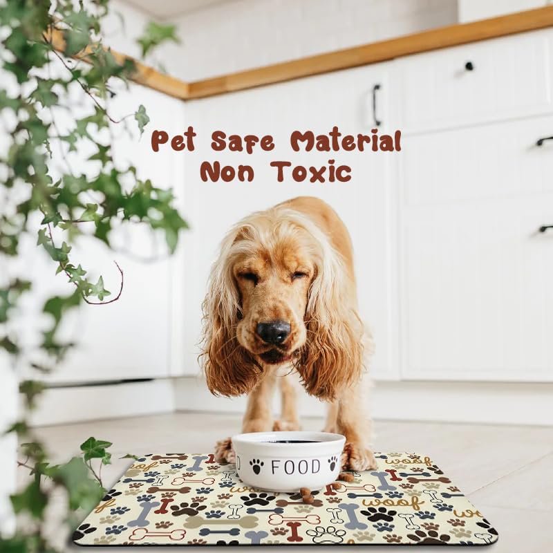 Waterproof Absorbent Dog Food Mat, Non-Slip E709