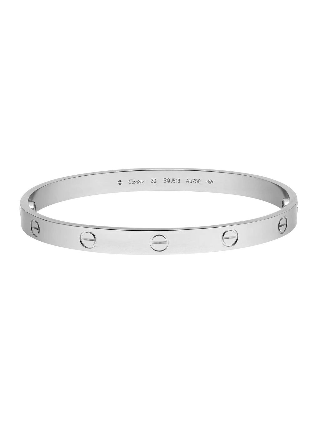 18K White Gold Love Bracelet Size 20 A8637