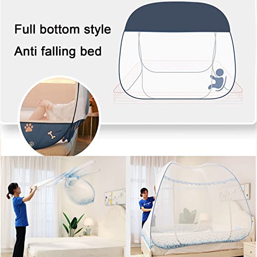 Pop Up Mosquito Net Tent with Bottom, Portable for Single or Double Bed M9242