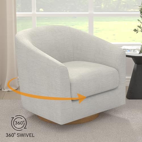 Upholstered Barrel-Curved Accent Chair with Arm and Backrest, Fog Grey X9927