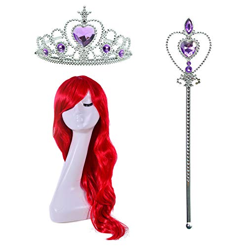 Princess Mermaid Costume for Girls with Wig and Crown T74574