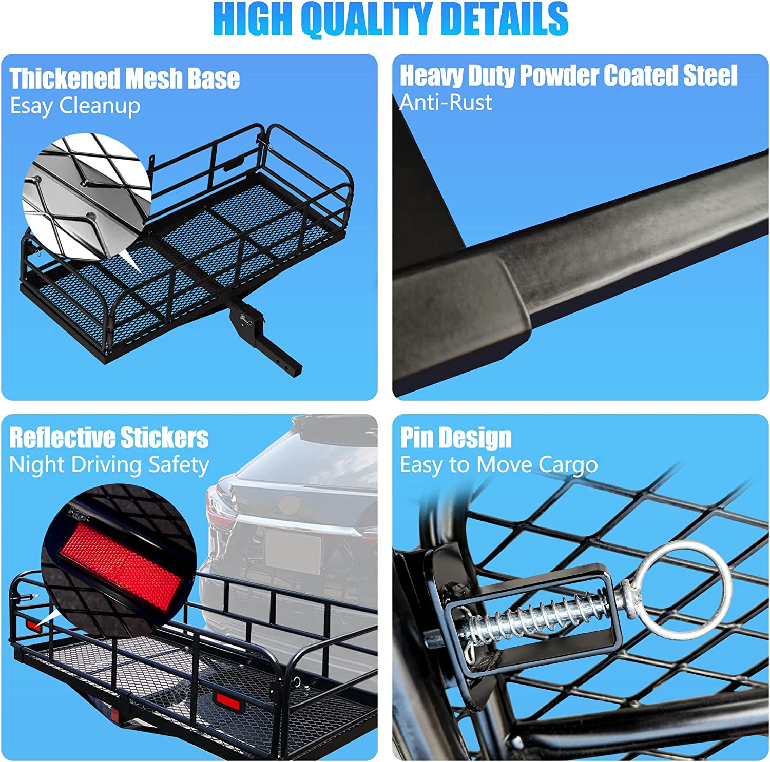 Hitch Mount Cargo Carrier 60" x 24" Folding Rack for Car SUV Y44846