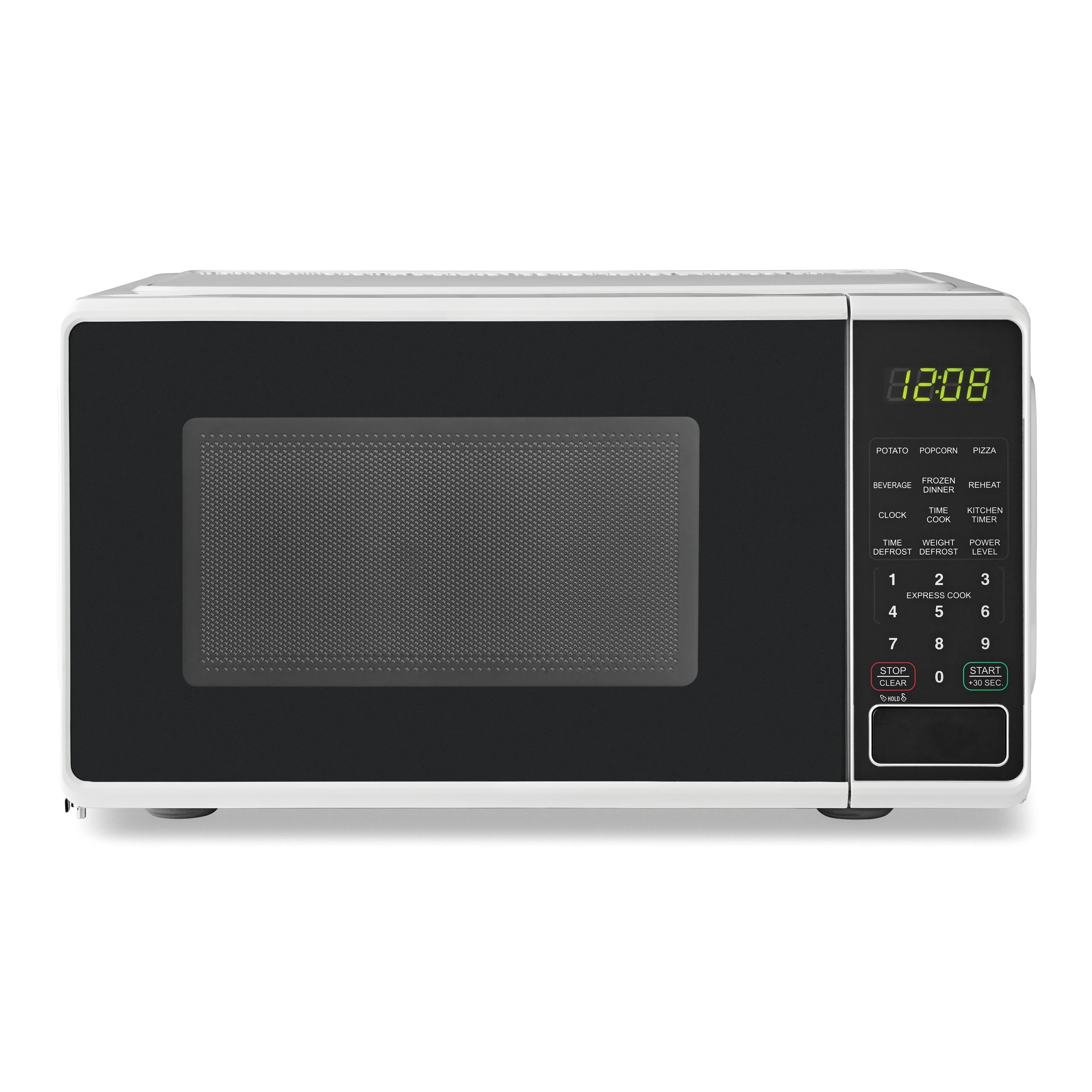 Mainstays 0.7 Cu ft Compact Countertop Microwave and Galanz 1.7 Cu ft One Door Mini Fridge Bundle