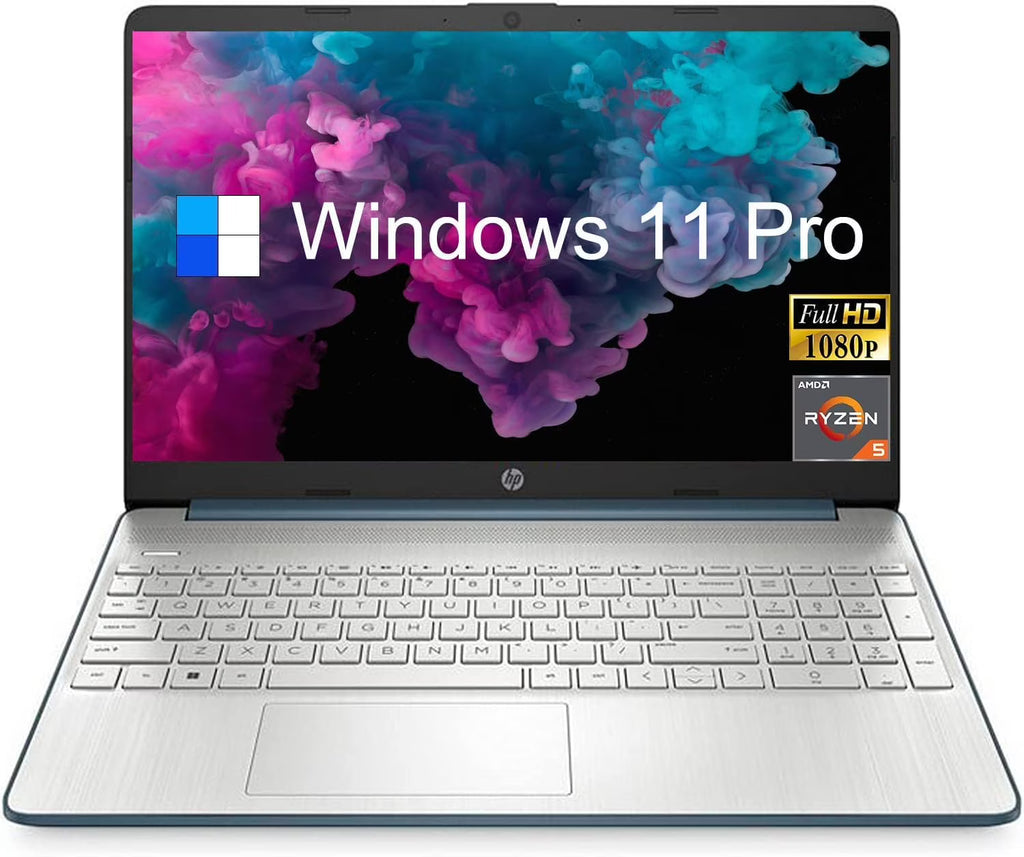 HP 15.6 Inch FHD Business Laptop, AMD Ryzen 5 5500U, Windows 11 Pro, 32GB RAM, 1TB SSD, Fast Charge, SD Card Reader, Long Battery Life, Spruce Blue, PCM