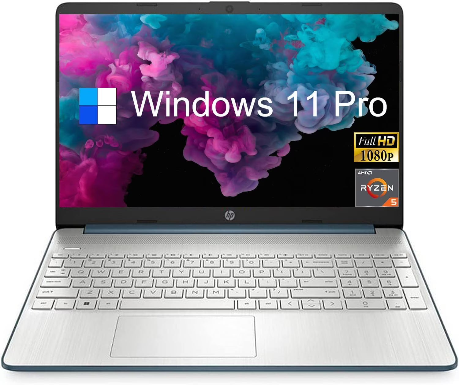 HP 15.6 Inch FHD Business Laptop, AMD Ryzen 5 5500U, Windows 11 Pro, 32GB RAM, 1TB SSD, Fast Charge, SD Card Reader, Long Battery Life, Spruce Blue, PCM