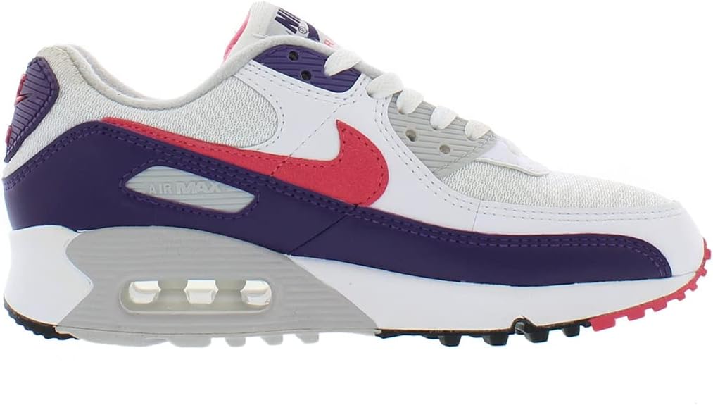 Women's Air Max 90 Shoe, White/Eggplant/Flare Zen Grey, 12 Q937