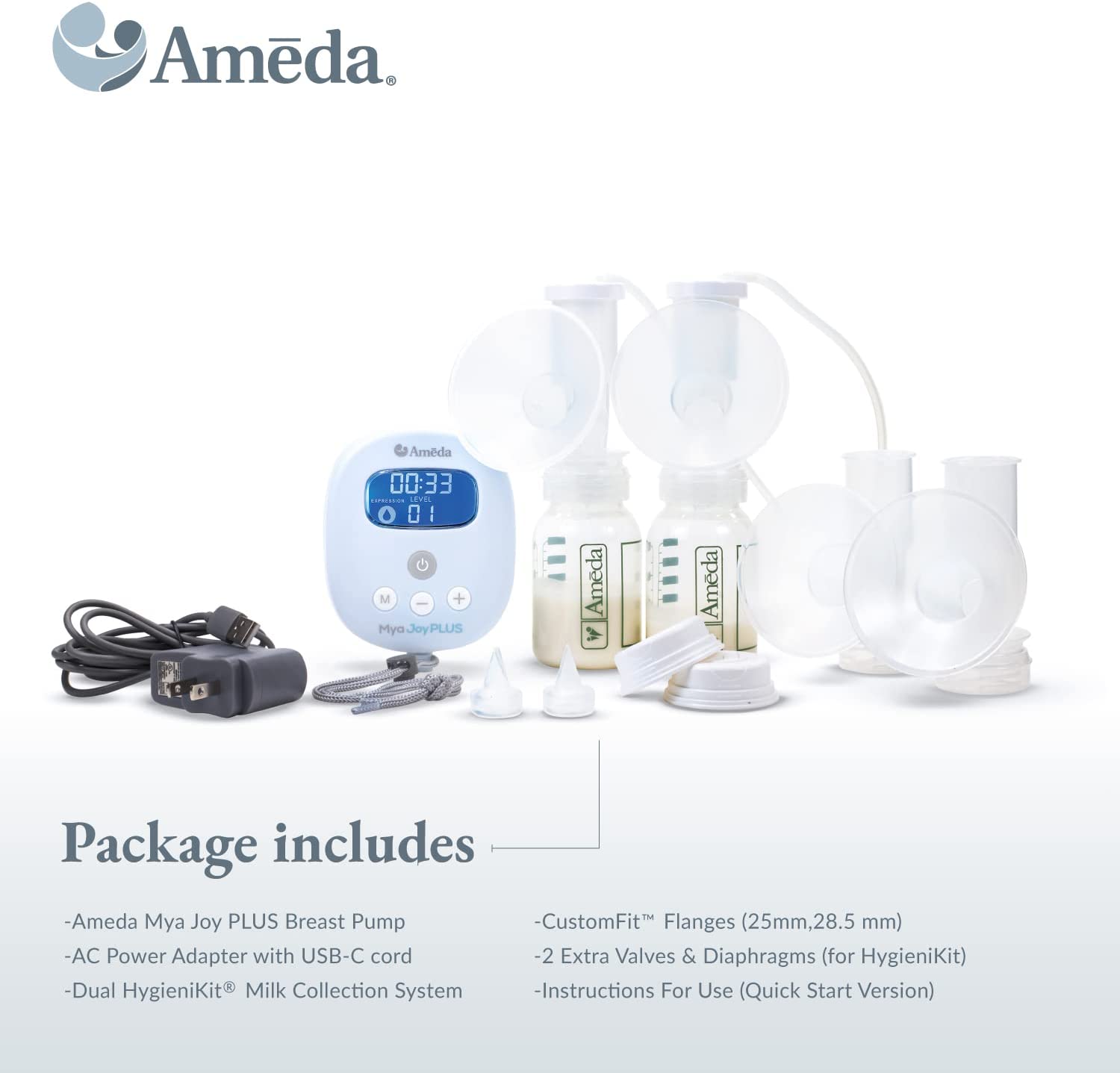 Double Electric Rechargeable Breast Pump, Portable & Quiet S27580