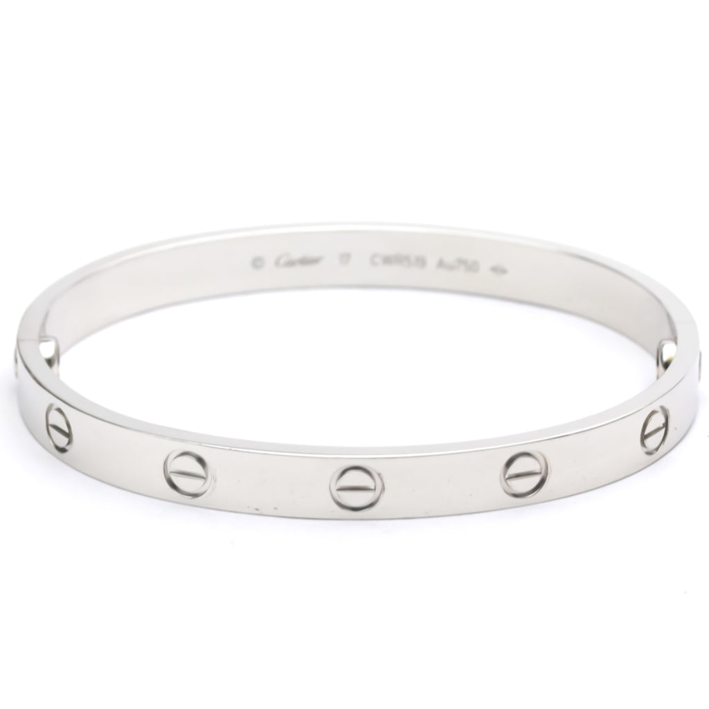 Polished 18K White Gold Love Bracelet Bangle B249