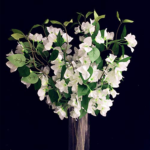 10pcs Silk Bougainvillea Glabra Climbing Bougainvillea Flower Artificial Bougainvillea Tree Branches 31.5" six colors for Wedding Centerpieces (deep pink)