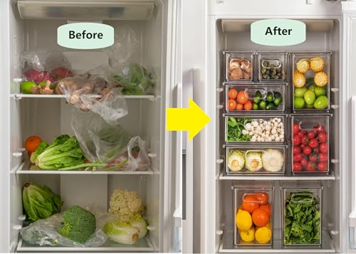 Stackable Refrigerator Organizer Bins with Pull-Out Drawer W455703