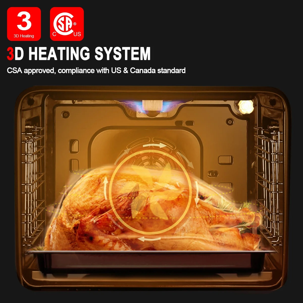 24" Built-in Natural Gas Oven with Convection and Rotisserie, Stainless Steel C72648