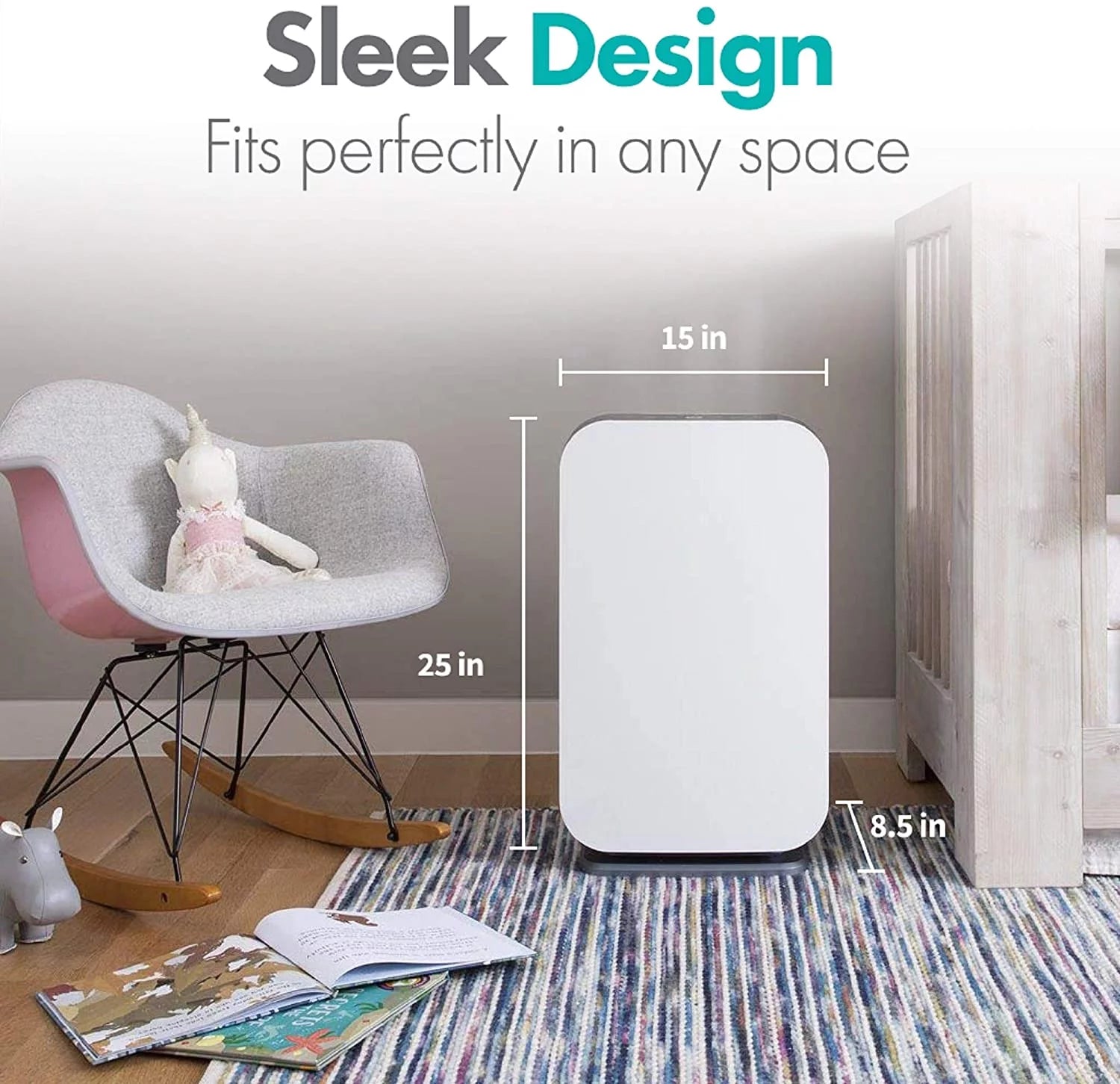Air Purifier with True HEPA Filter for Smoke and Odors, 800 SqFt, White G915
