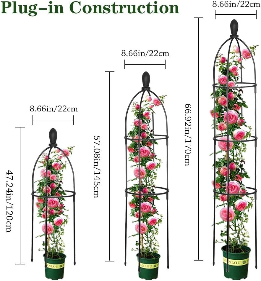 Metal Garden Obelisk Trellis for Climbing Plants Outdoor C236