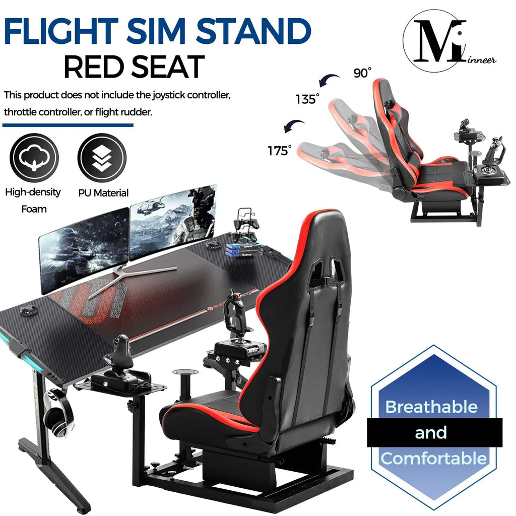 Flight Simulator Cockpit with Red Seat for PC and Console V35155