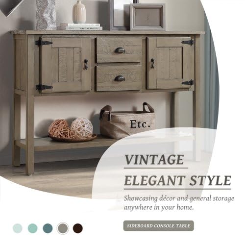 Sideboard Buffet with Storage, 2 Drawers and Cabinets, Antique White C276