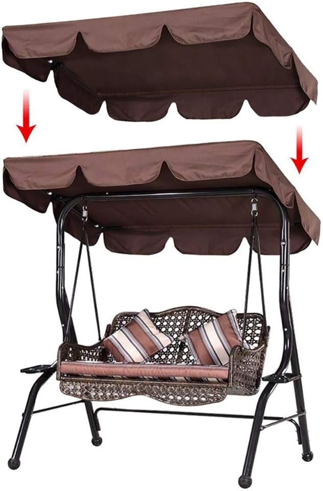 Outdoor Porch Swing Canopy, Patio Swing Top Cover Sun Shade Awning P567876