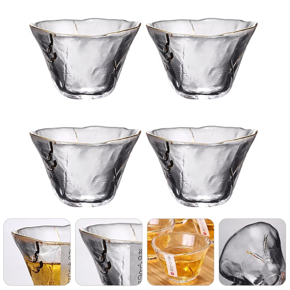 Japanese-Style Sake Cups 4pcs Glass Drinking Cups R971