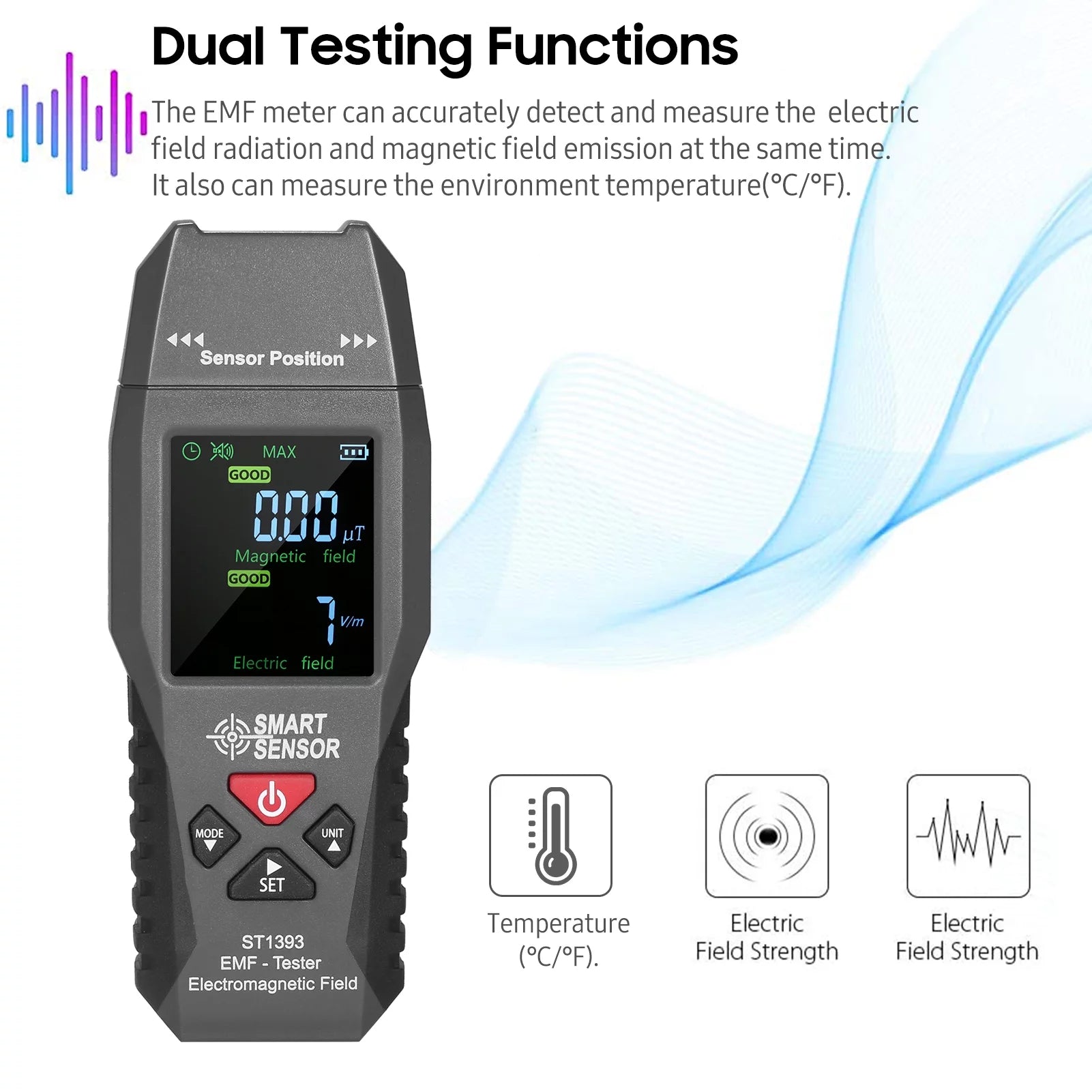 EMF Meter Handheld Digital LCD Radiation Tester I1103