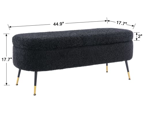 Modern Storage Bench with Metal Legs Upholstered Seating G77350