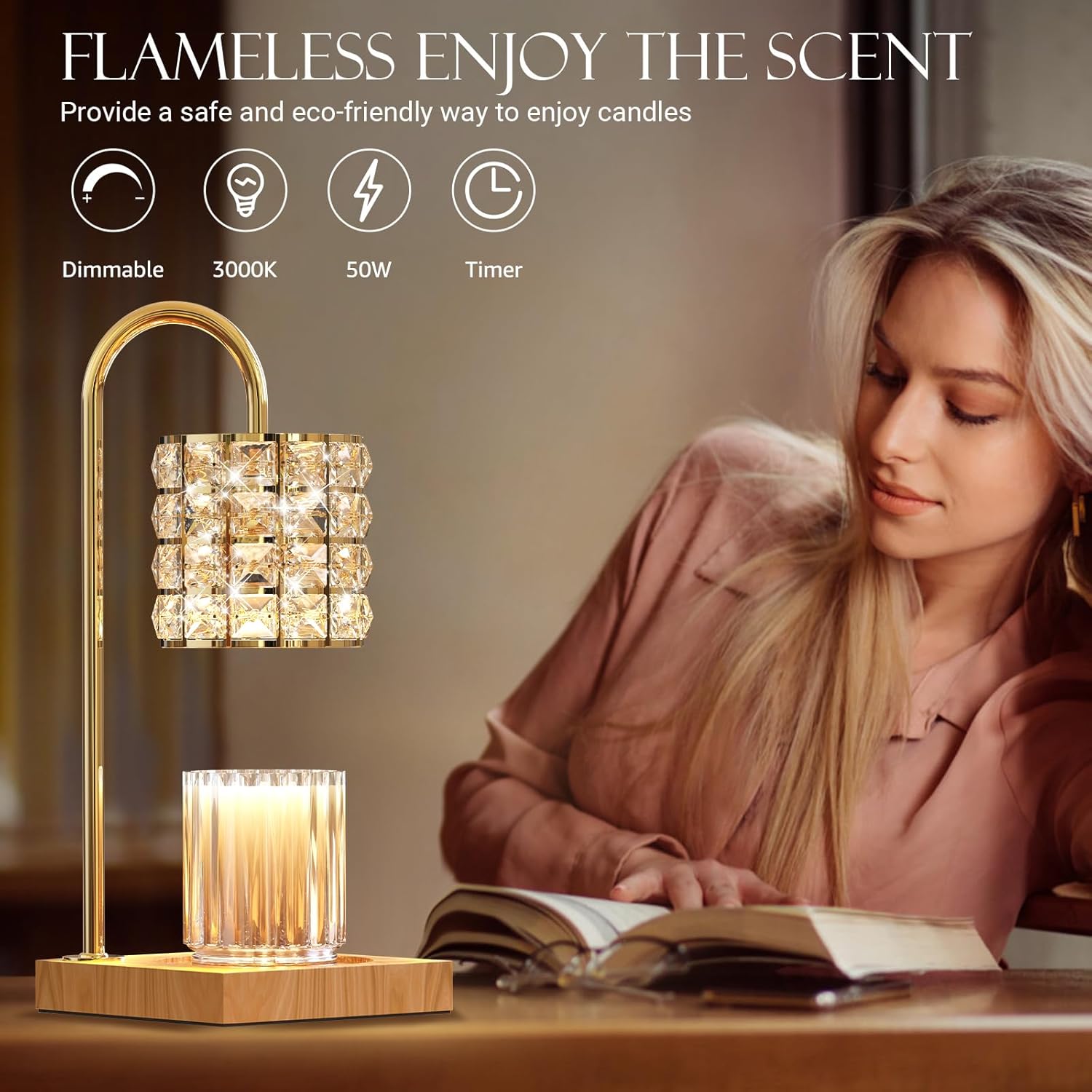 Dimmable Candle Warmer Lamp with Timer U172474