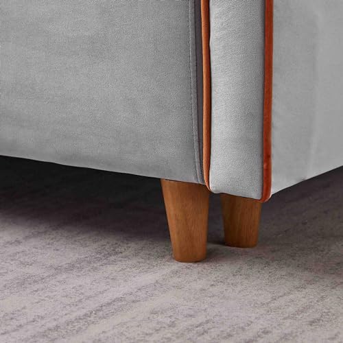 Pull Out Sofa Bed, 3-in-1 Velvet Loveseat with Storage, Adjustable Backrest U6704