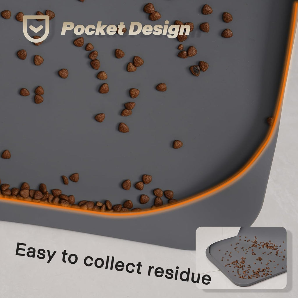 Waterproof Silicone Pet Feeding Mat with Pocket I361