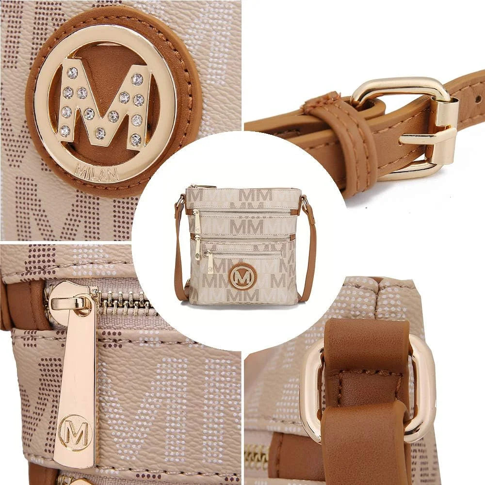 Black Multi Compartments Crossbody Bag G9659
