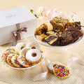 Dulcet gift basket of assorted cookies, perfect  summer gifts and wedding gifts for her with chocolate brownies, rugelach and crumb cake, freshness guaranteed gifts for him