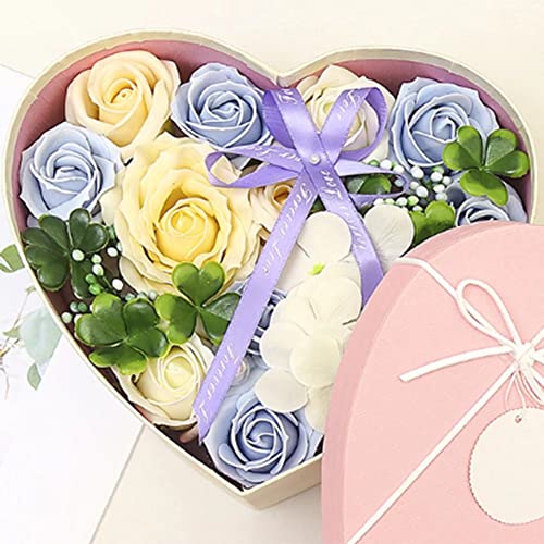 13 Pcs Scented Rose Flower Bath Soap in Heart Gift Box R16046