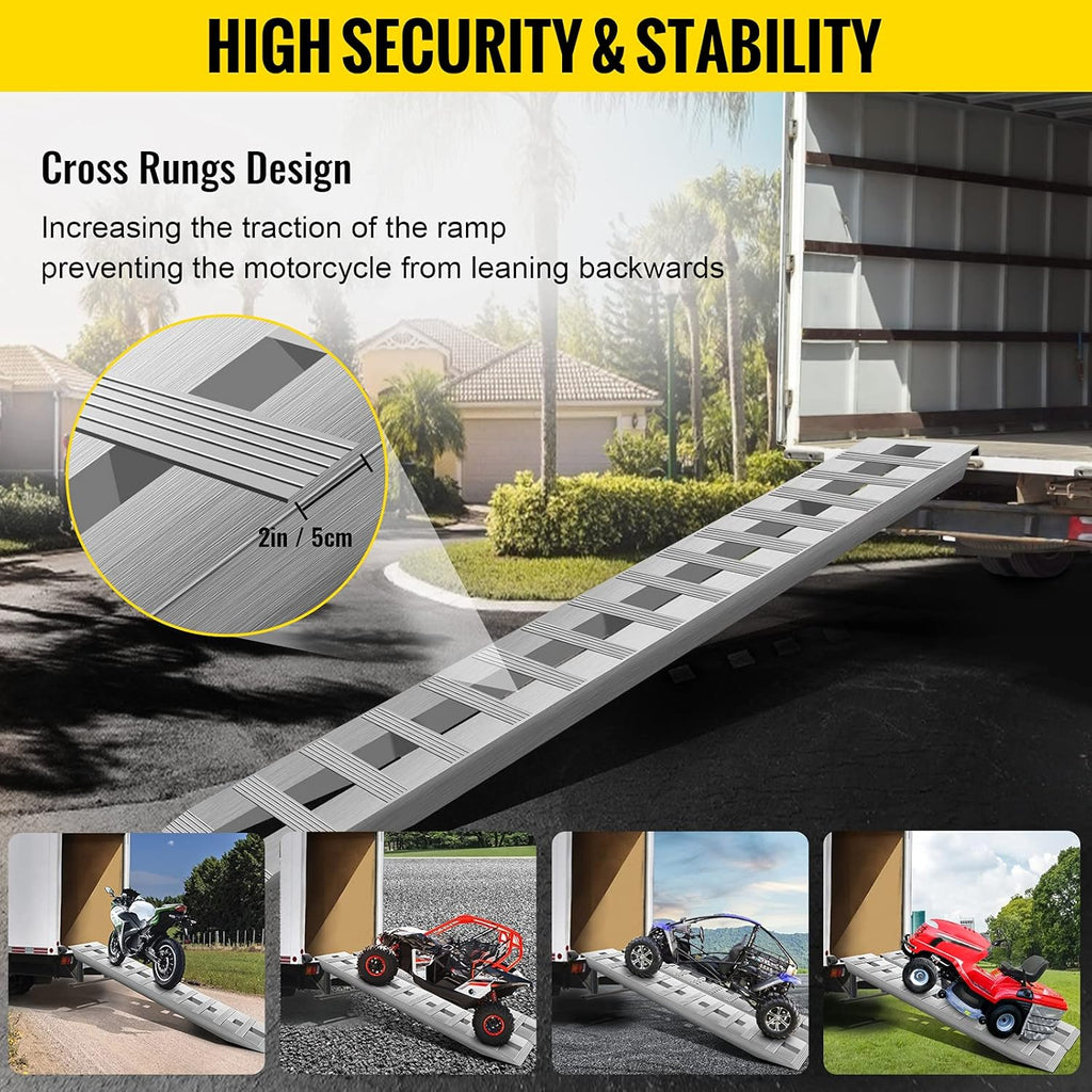 84x14 Inch Aluminum Ramps for Car Trailer Truck ATV, 6000LBS Capacity, 1 Pair F764120