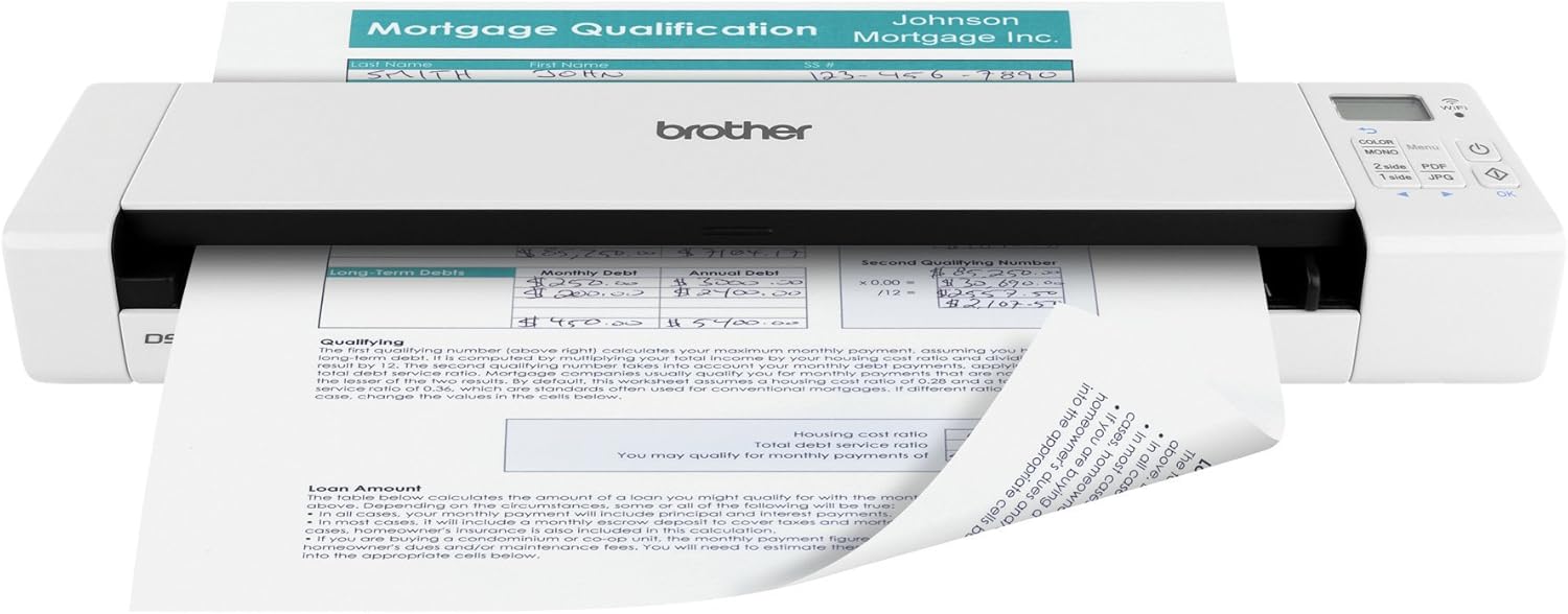 Duplex Wireless Compact Mobile Document Scanner N97387