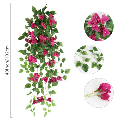 Artificial Bougainvillea Hanging Flowers 40" UV Resistant Faux Silk Vines N229731