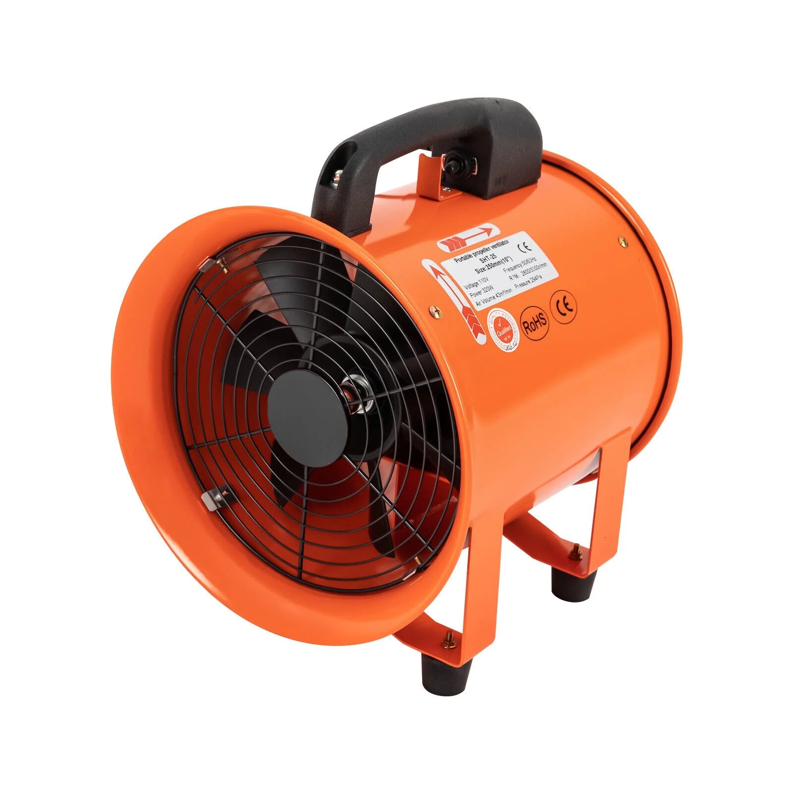 10 Inch Industrial Exhaust Fan Portable Ventilation Blower with 16 ft Duct Hose I233644