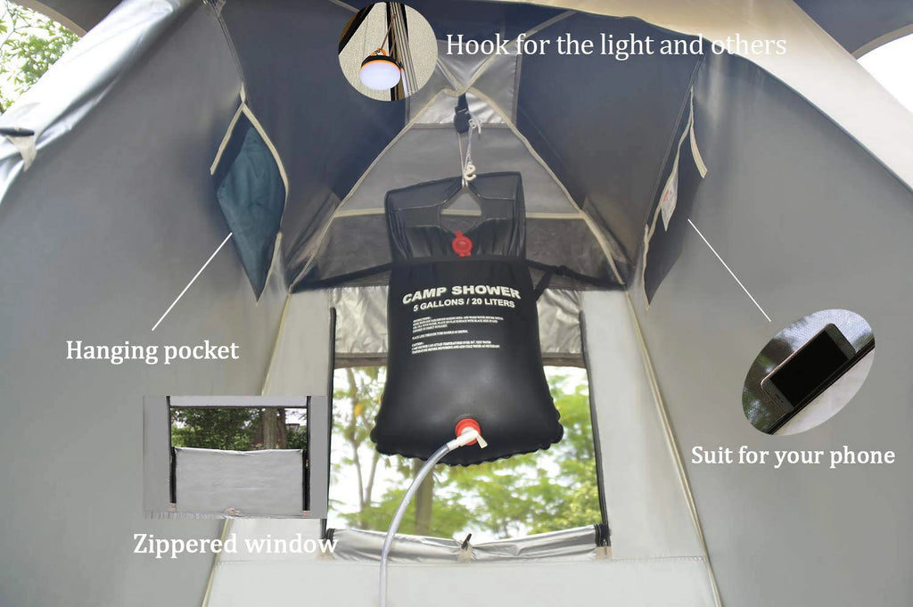 Outdoor Shower Tent Changing Room Privacy Portable Camping Shelter E86964