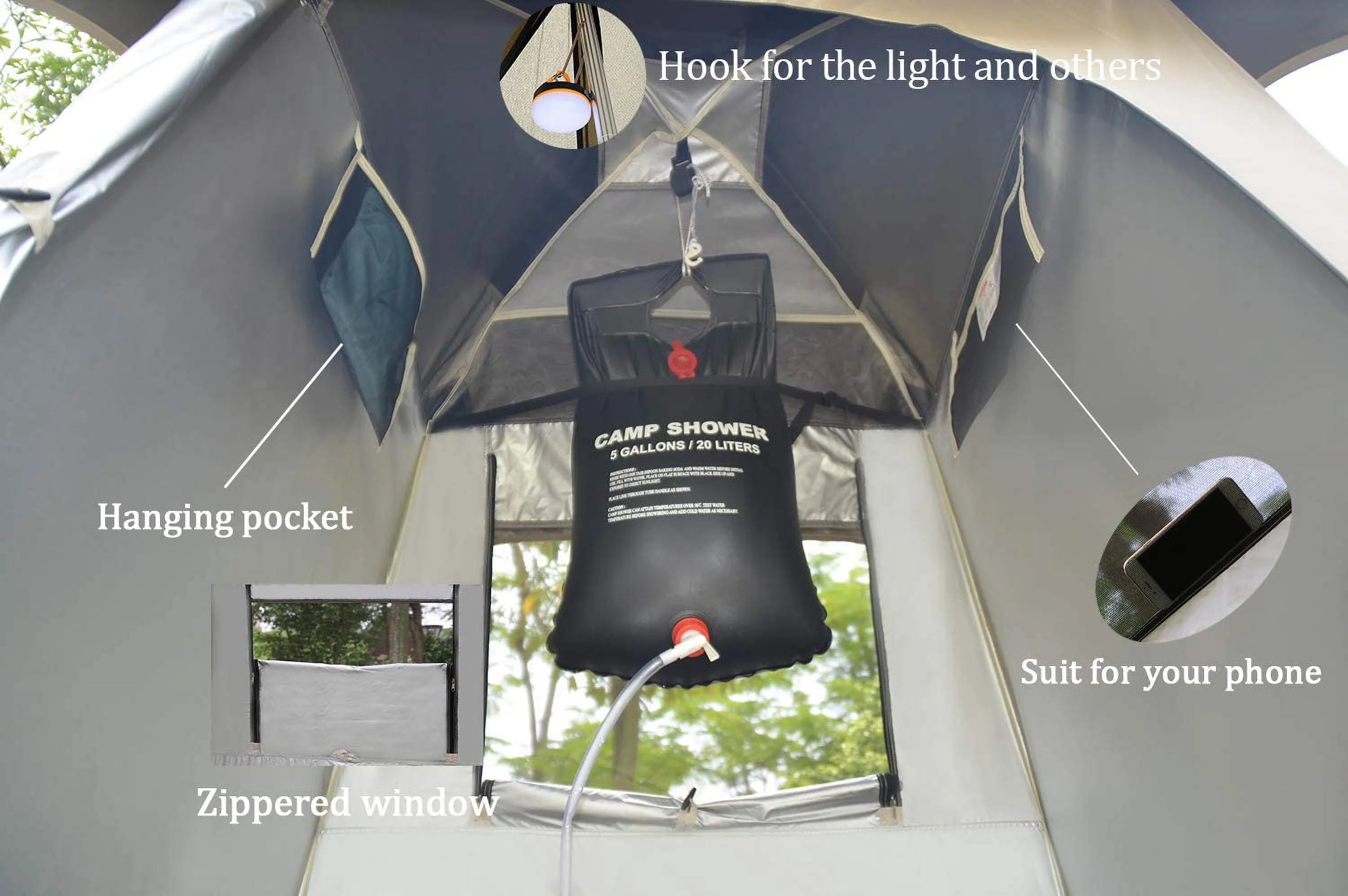 Outdoor Shower Tent Changing Room Privacy Portable Camping Shelter E86964