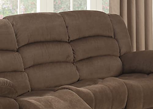 Modern Upholstered Reclining Sofa with Padded Armrests, Walnut D857