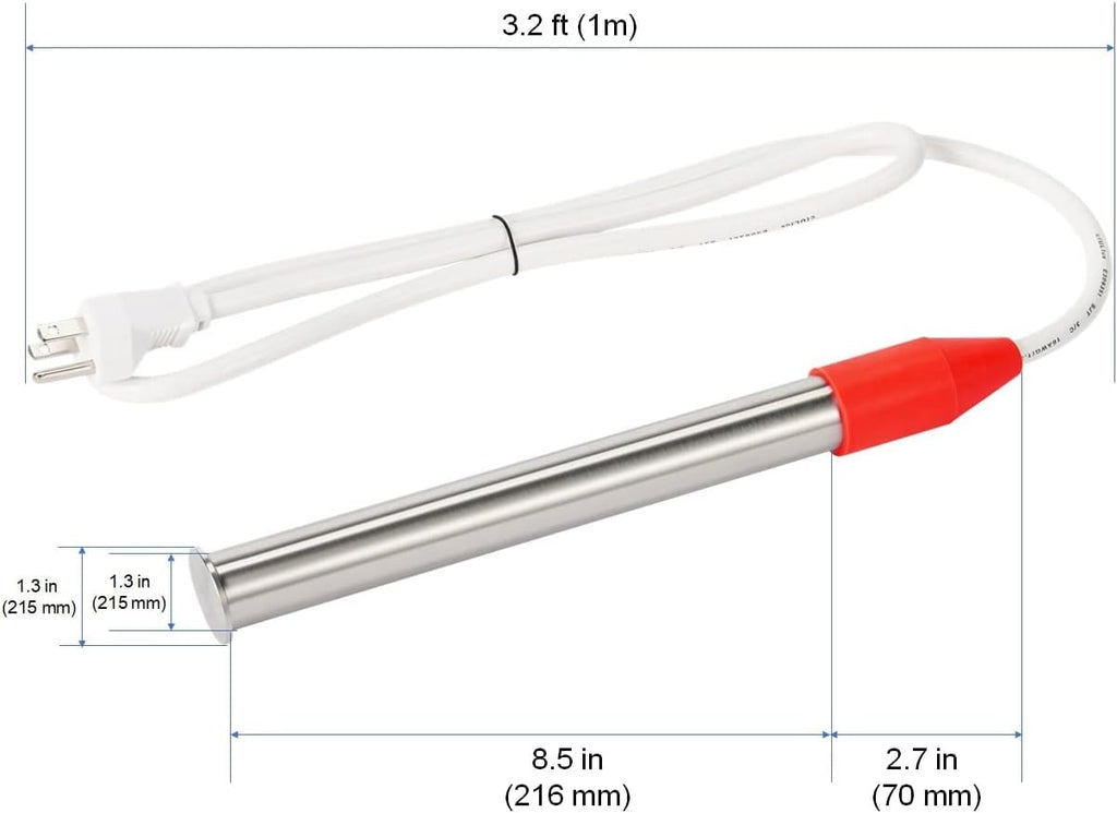1000W Titanium Submersible Bucket Heater, Waterproof, Portable, 2-Pack J3235