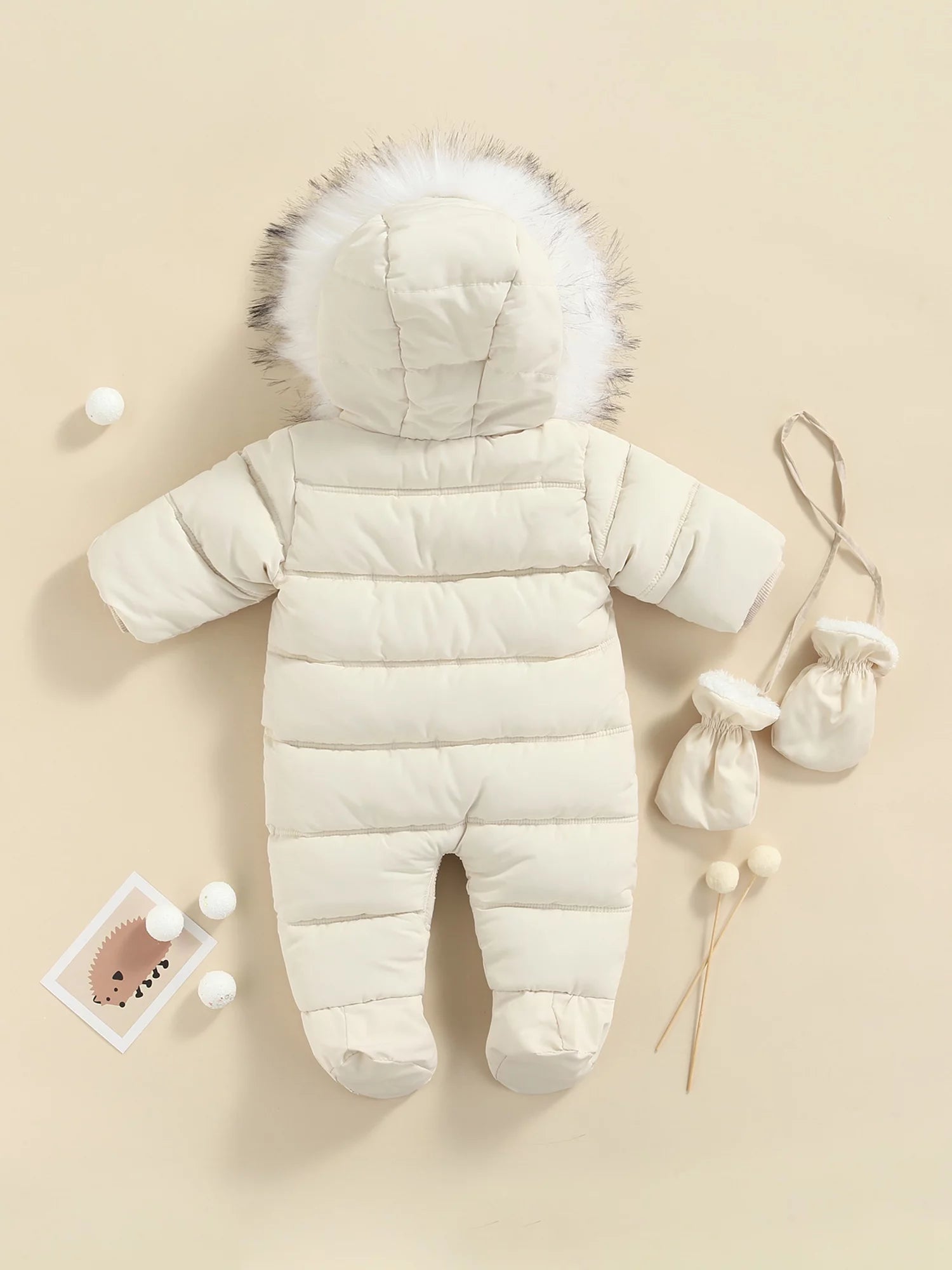 Baby Winter Snowsuit Hooded Puffer Romper X920243