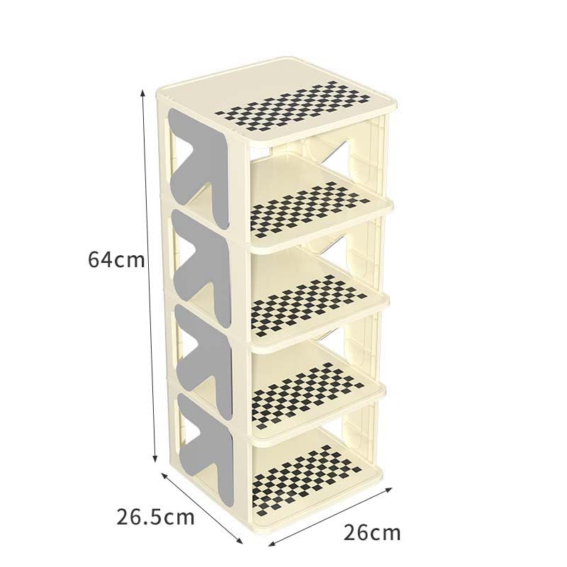 Vertical Shoe Rack Organizer for Closet, Foldable Narrow Free Standing Shoes Storage, Three Layers T983051