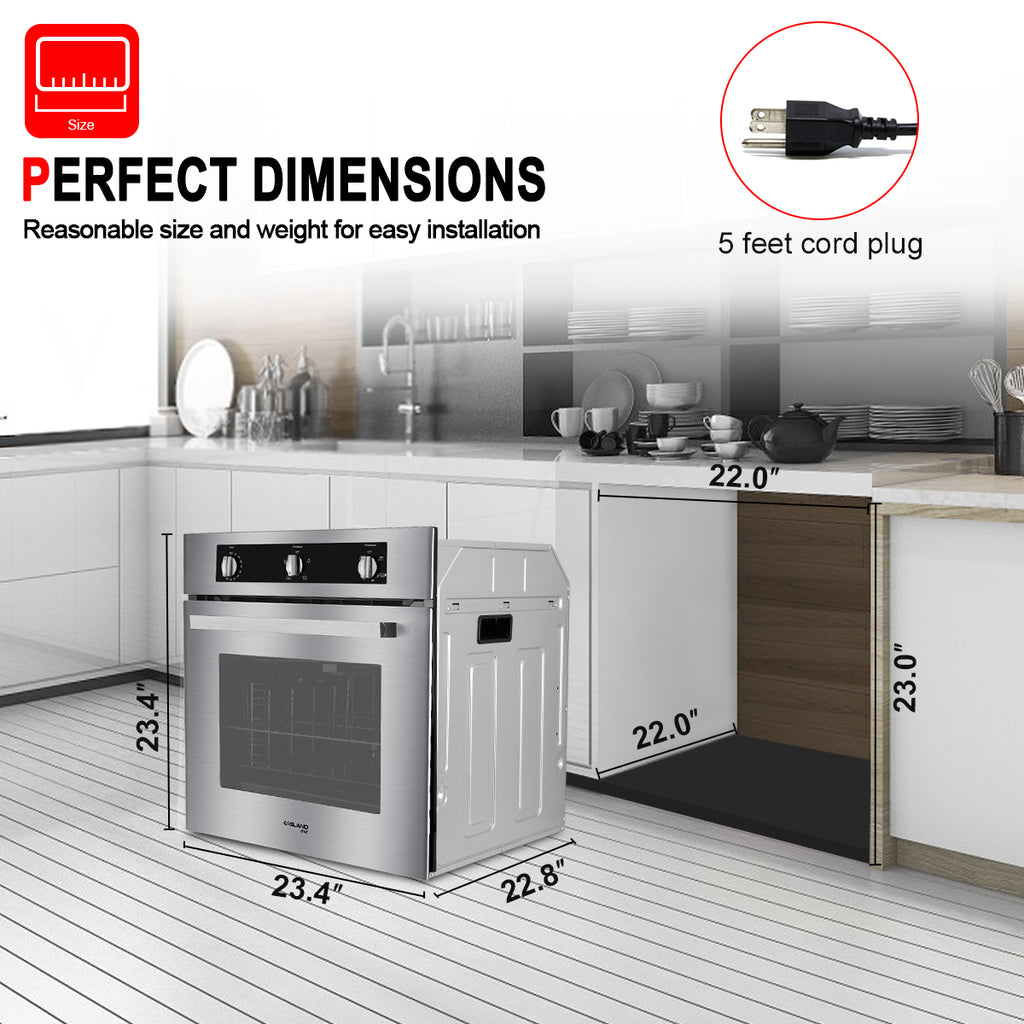 24" Built-in Natural Gas Oven with Convection and Rotisserie, Stainless Steel C72648