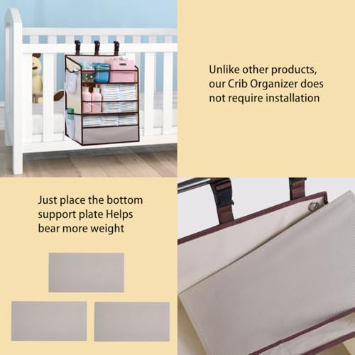 Hanging Diaper Caddy Organizer for Changing Table, Crib Storage for Nursery Baby Essentials R2395